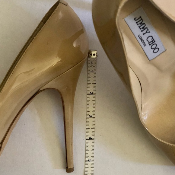 Jimmy Choo Cosmic Patent Nude Platform Pumps - Picture 9 of 13